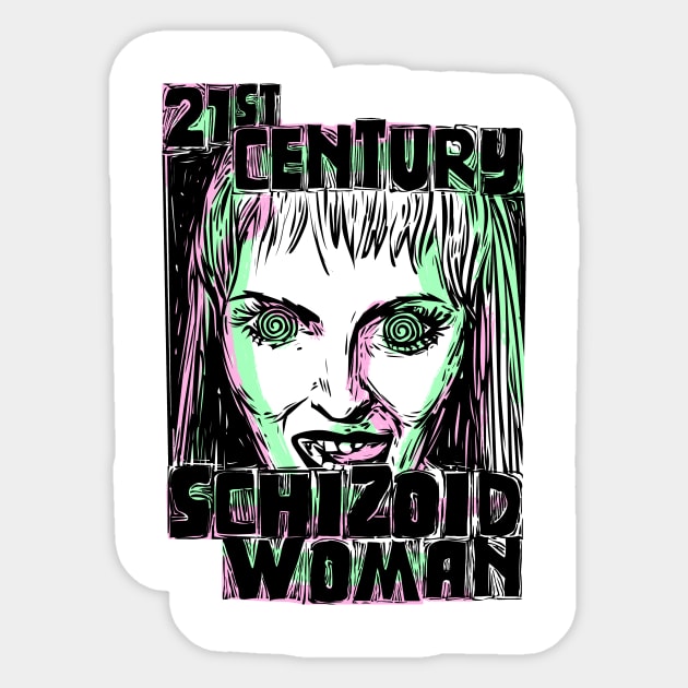 Schizoid Sticker by Meganpalmer